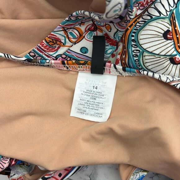 J. Crew Scribble Floral Monokini One Piece Swimsuit 14 - Picture 6 of 7